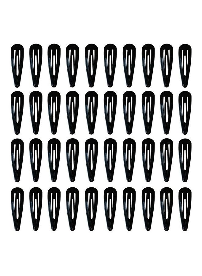 PIDOUDOU 40 Pack Black 2 Inch Barrettes Women Metal Snap Hair Clips Accessories - Image 1