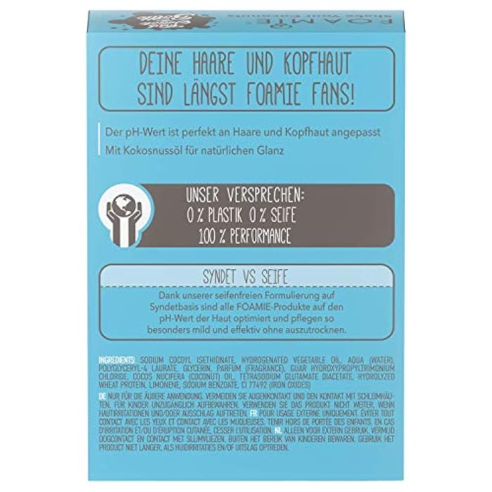 Foamie Solid Shampoo, Normal Hair & Curls with Coconut Oil, Hair Shampoo for Natural Shine 100% Vegan, Plastic-Free, 80 g - Image 5