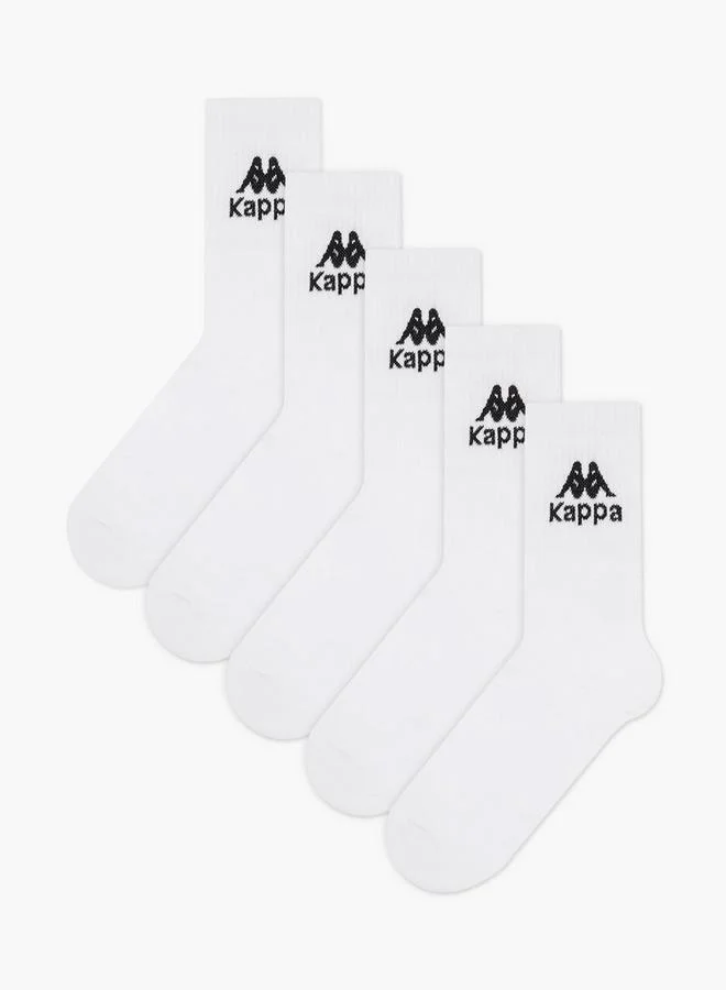 Men's Socks with Logo Print - Set of 5