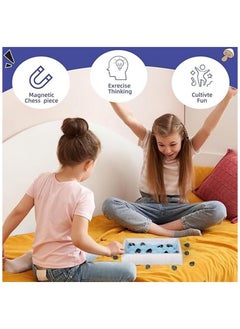 NIBEMINENT Magnetic Chess Game set with Rocks,Fun Table Top Multiplayer Stones,Kluster Magnet Sponge Groove/Rope,Magnet Game,Cluster for Kids Adult Board Games (B)  - Image 5