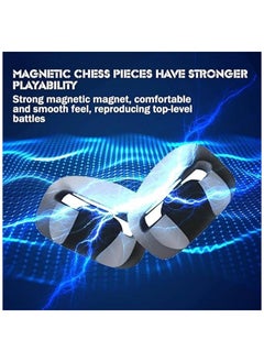 NIBEMINENT Magnetic Chess Game set with Rocks,Fun Table Top Multiplayer Stones,Kluster Magnet Sponge Groove/Rope,Magnet Game,Cluster for Kids Adult Board Games (B)  - Image 3