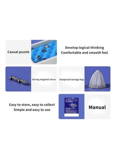NIBEMINENT Magnetic Chess Game set with Rocks,Fun Table Top Multiplayer Stones,Kluster Magnet Sponge Groove/Rope,Magnet Game,Cluster for Kids Adult Board Games (B)  - Image 2