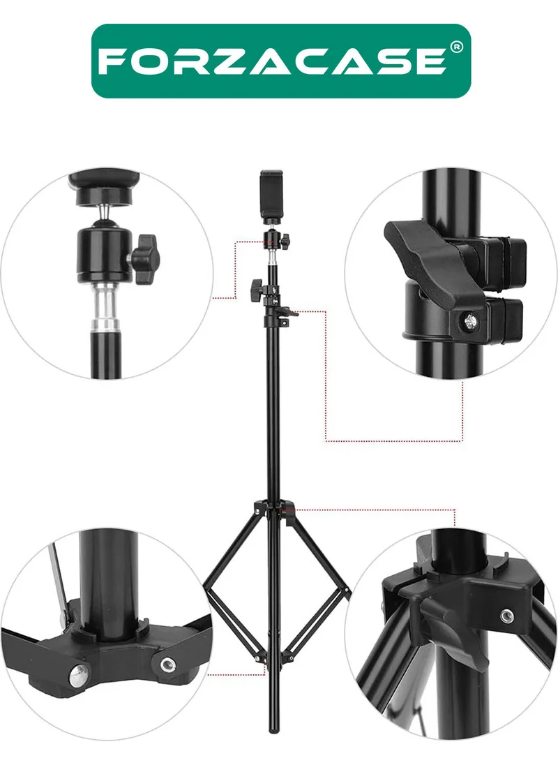 Forzacase Bluetooth Controlled Aluminum Tripod 2m FC576 Compatible with Xiaomi Redmi Mi Poco Phones