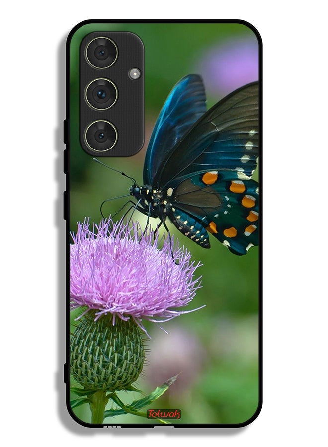Tolwak Samsung Galaxy A54 5G Protective Case Cover Butterfly Sitting On Flower - Image 1