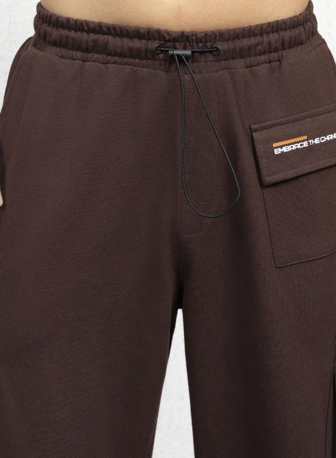 Hubberholme Men's Brown Cotton Blend Printed Full Length Cargo Regular Fit Trouser - Image 2