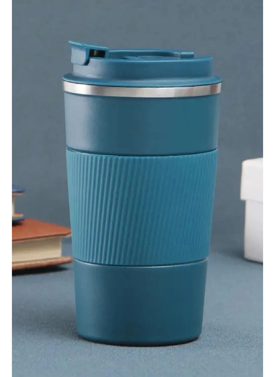 Megame - 500 ml Personalized Black Thermos Mug, Tea Coffee Camping Thermos, Double Layer Stainless Steel Car Thermos - Image 1
