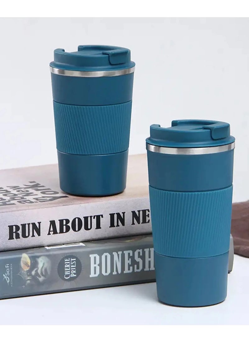 Megame - 500 ml Personalized Black Thermos Mug, Tea Coffee Camping Thermos, Double Layer Stainless Steel Car Thermos - Image 1