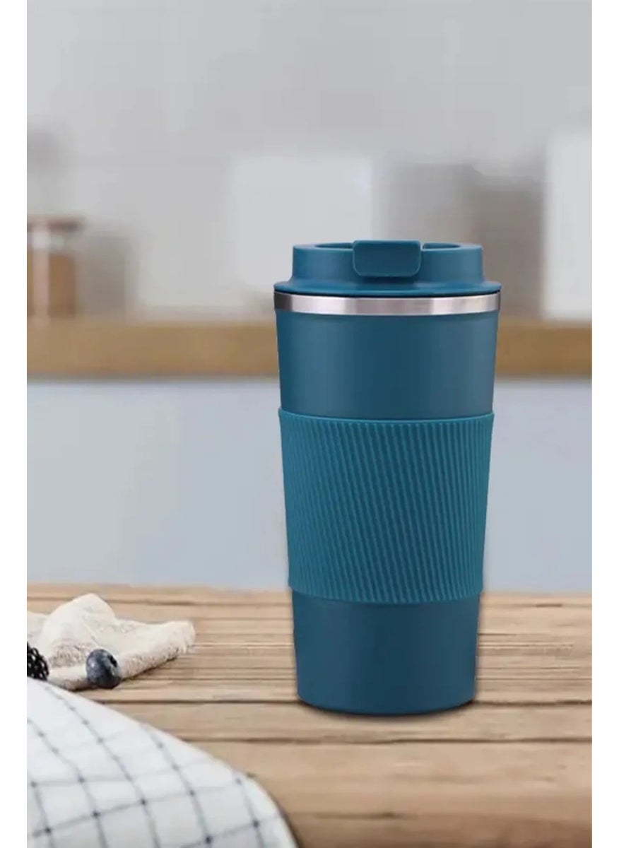 Megame - 500 ml Personalized Black Thermos Mug, Tea Coffee Camping Thermos, Double Layer Stainless Steel Car Thermos - Image 1