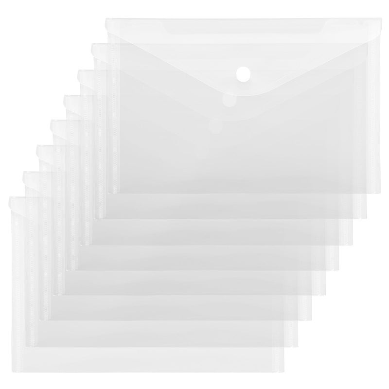 A5 ملفات بلاستيكية 12 حزمة مع إغلاق زر لقط للمكتب المدرسة المنزل تخزين المستندات - Image 2