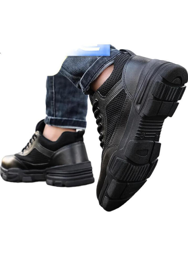 JUNBU Men'S Summer Breathable Steel Toe Anti-Smashing Anti-Piercing Lightweight Anti-Odor Safety Work Shoes 1020D Size 45 - Image 1
