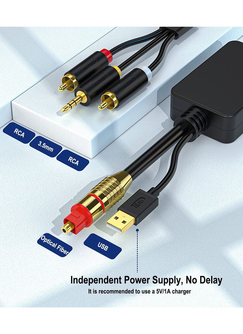 Y&D Digital Fiber Optical to Analog 2RCA +3.5mm Jack Stereo Audio Cable, for PS4, Xbox, HDTV, DVD, Headphone (3 meters)  - Image 2