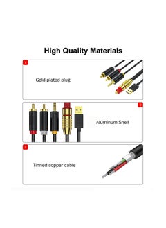 Y&D Digital Fiber Optical to Analog 2RCA +3.5mm Jack Stereo Audio Cable, for PS4, Xbox, HDTV, DVD, Headphone (3 meters)  - Image 5