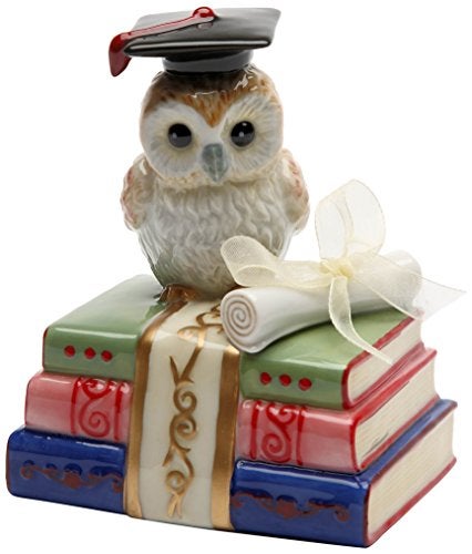 Cg Cosmos Gifts 80129 Owl Graduate Musical Ceramic Figurine, 4-1/8-Inch, Ivory - Image 1