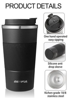 GEMFUL Travel Coffee Mug Stainless Steel Vacuum Ice and Hot Drinks Insulated Tumbler for Home Office Outdoor Works  - Image 3