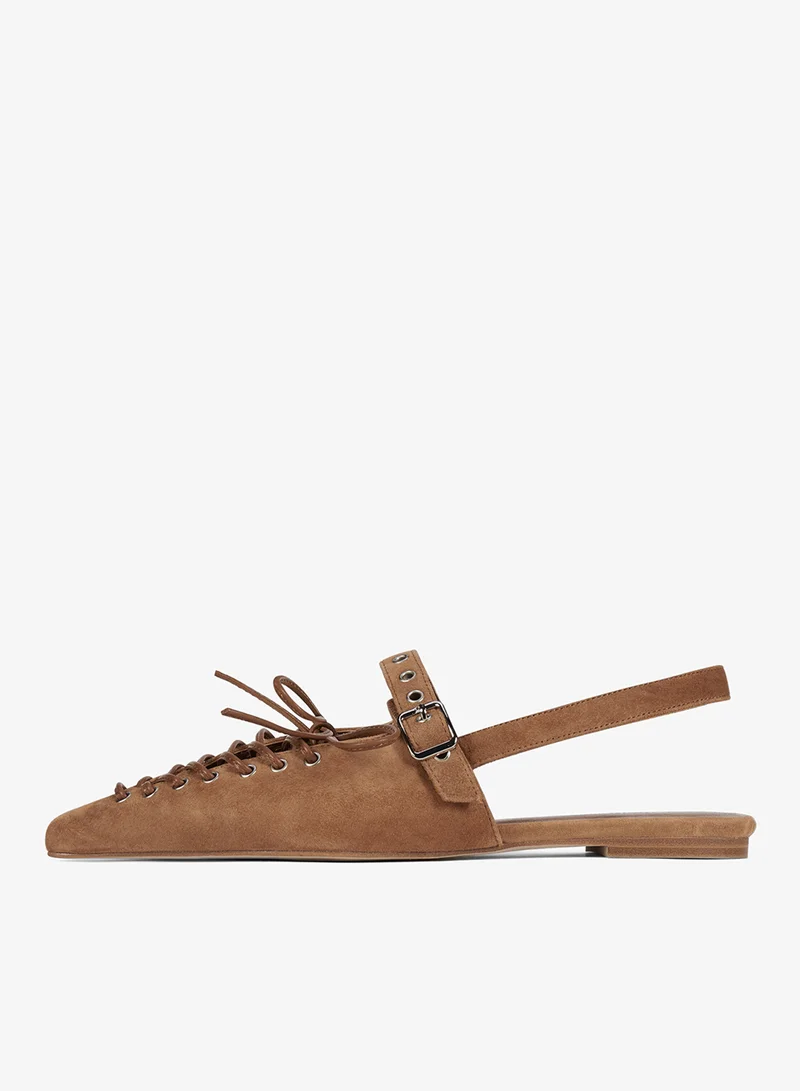 Jeffrey Campbell Pointed Toe Slingback Flat Sandals