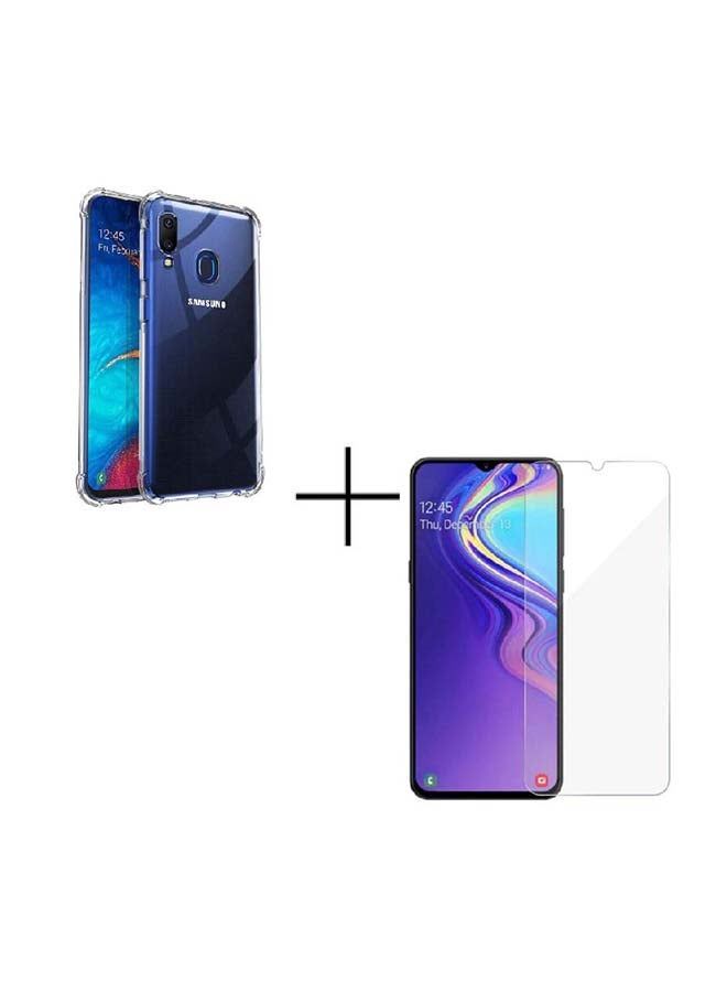 Raxoom Protective Case Cover With Screen Protector For Samsung Galaxy A10S Clear