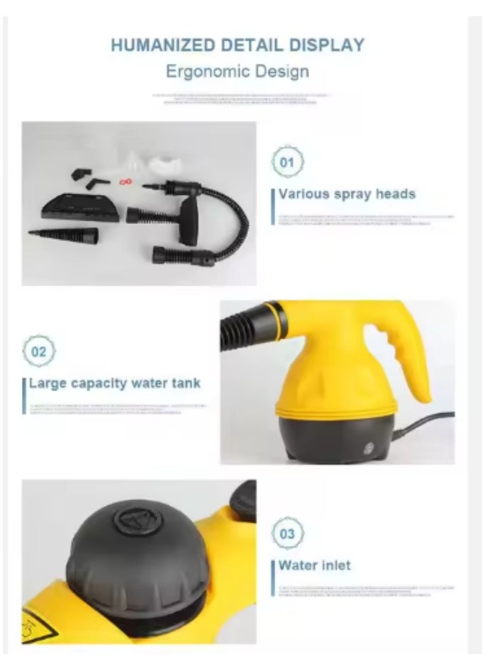 DUNISO - Portable handheld steam cleaning machine, multifunctional high temperature pressurized steam cleaning machine, with 9 accessories, suitable for kitchen, sofa, bathroom, car windows - Image 1