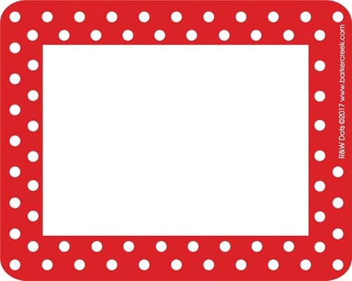 Barker Creek Name Badges & Self-Adhesive Labels, Red & White Dots, Multi-Purpose Name Tags, Gift Tags, Labels, and More! 3.5" x 2.75", 45 per Pkg, Home, School and Office Supplies (1502) - Image 5