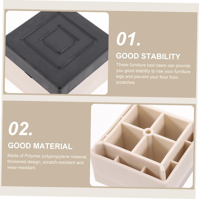 4pcs Bed Risers Slip Silicone Pad Furniture Leg Riser for Height Lift Cleaning and Storage - Image 3