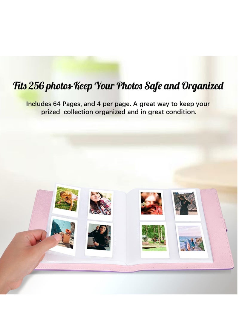 Mini Photo Album Compatible for Fujifilm Instax Mini 12 11 9 90 8+ 8 7S 40 26 25 EVO LiPlay Instant Camera/Mini Link SP-1 Printer/Z2300/ PIC-300 Polaroid Pictures (256 Pockets Shiny Pink) - Image 4