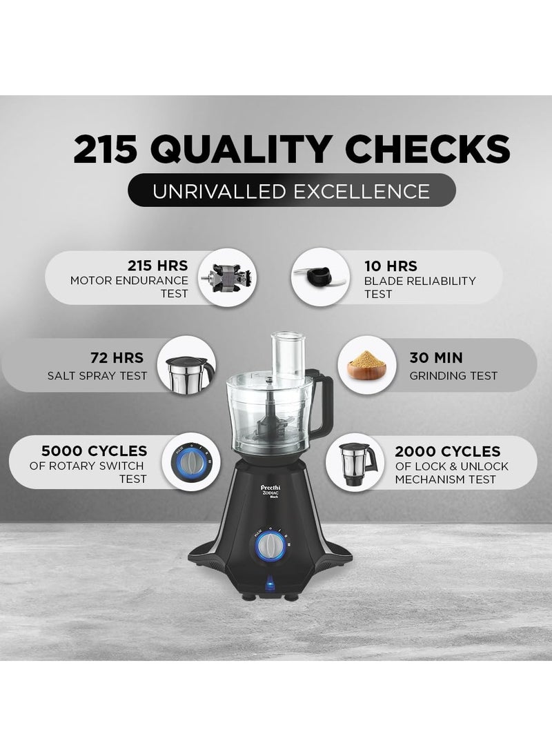 Generic Preethi Zodiac Black Mixer Grinder for Kitchen, 5 Jars 750 Watt Mixie with Chutney Jar, Dry Grinding, Batter Grinding, Juicer & Masterchef Jar for chopping/grating (MG-261)  - Image 4
