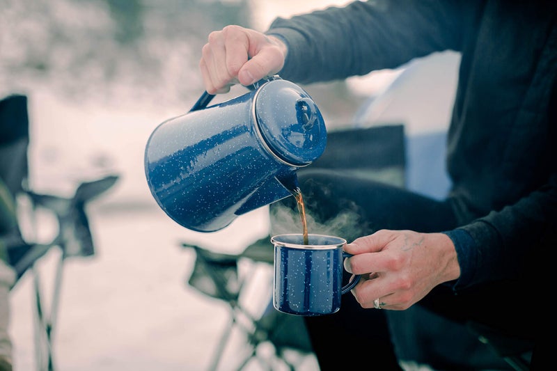 Stansport Enamel Percolator Coffee Pot 8 Cup - Blue (10343) - Image 3