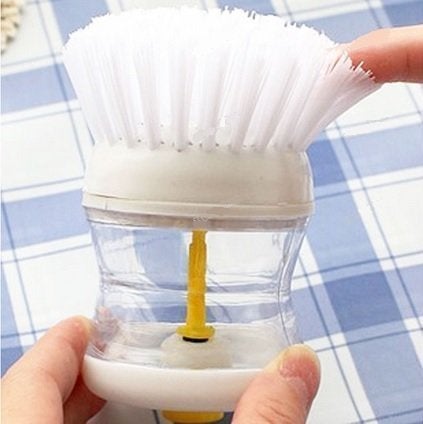 Glive 3pcs washbasin Cleaning Brush with Liquid soap Dispenser - Image 4