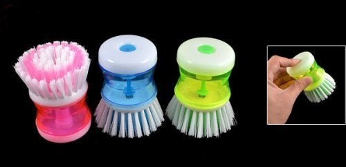 Glive 3pcs washbasin Cleaning Brush with Liquid soap Dispenser - Image 3