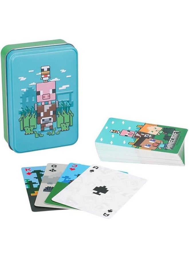 Paladone Minecraft Official Licensed Animal Playing Cards Tin, Standard Card Game Deck for Boys and Girls, Gamer Gift Set and Merchandise - Image 1