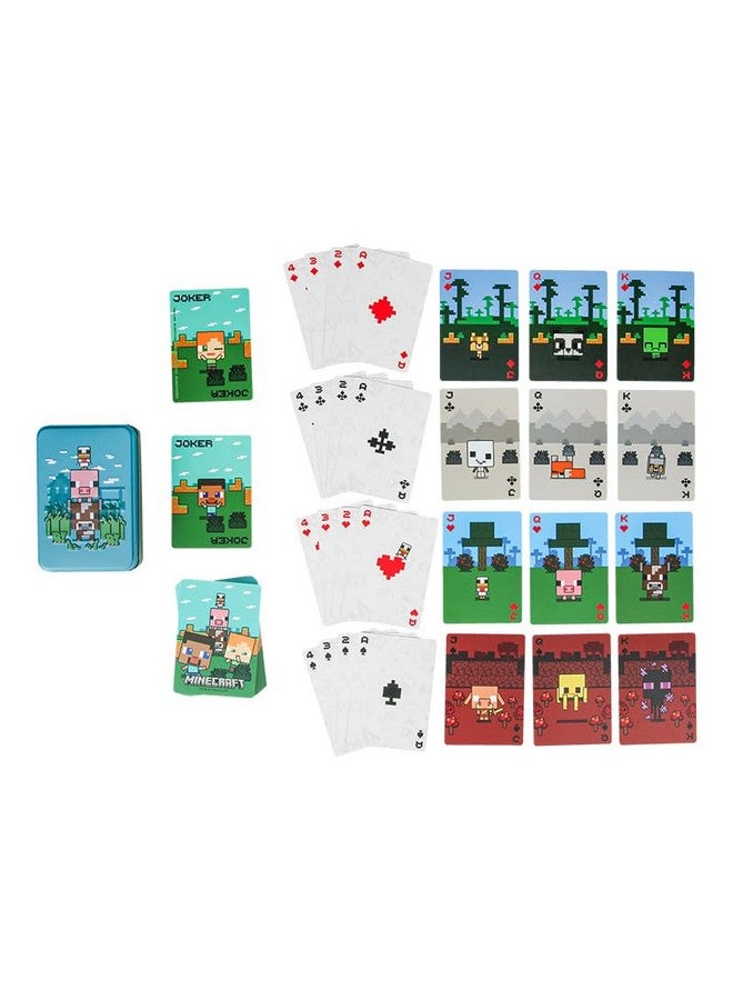 Paladone Minecraft Official Licensed Animal Playing Cards Tin, Standard Card Game Deck for Boys and Girls, Gamer Gift Set and Merchandise - Image 2