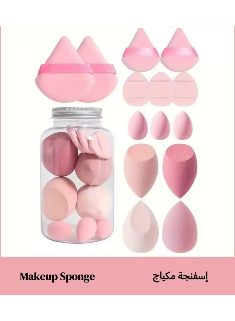 14 قطعة ماكياج اسفنجة مجموعة- متعددة لون ناعم ميني ماكياج اسفنجة، مسحوق نفحة طويلة الأمد الجمال اسفنجة رطبة وجافة الاستخدام للنساء (الوردي) - Image 1