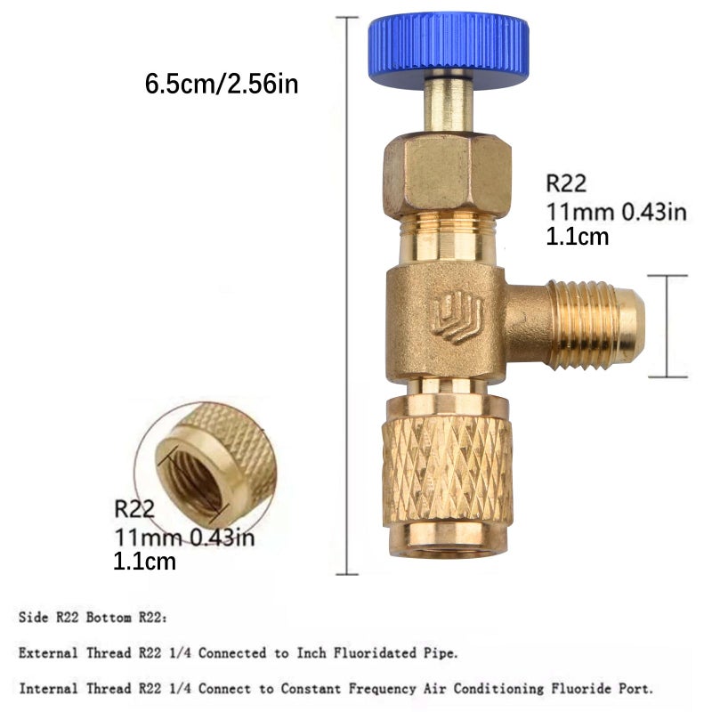 R410 R22 مجموعة صمام إغلاق التبريد 1 4 بوصة SAE HVAC قطعتان - Image 4