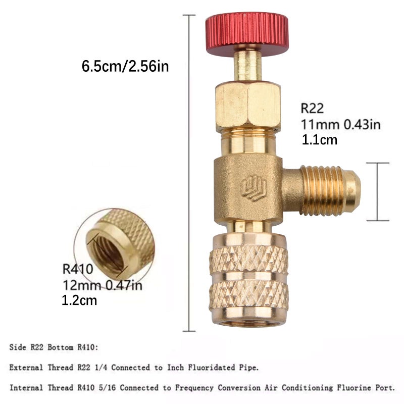 R410 R22 مجموعة صمام إغلاق التبريد 1 4 بوصة SAE HVAC قطعتان - Image 3