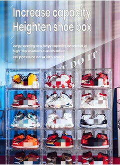 Organized Home Magnetic Drop Front Shoe Box Ultra Clear Acrylic Display Stackable Shoe Storage Sneaker Storage Shoe Container Clear Closet Shelf Shoe Organizer  - Image 3