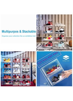 Organized Home Magnetic Drop Front Shoe Box Ultra Clear Acrylic Display Stackable Shoe Storage Sneaker Storage Shoe Container Clear Closet Shelf Shoe Organizer  - Image 5