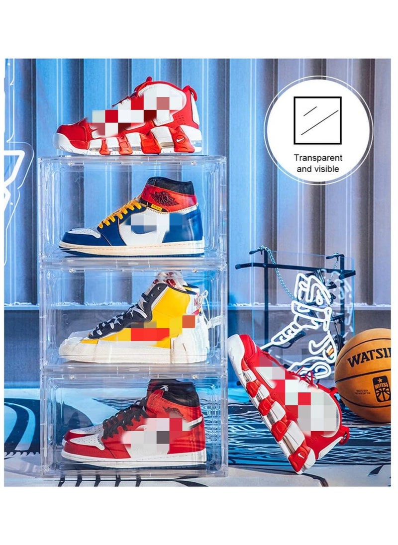 Organized Home - Magnetic Drop Front Shoe Box Ultra Clear Acrylic Display Stackable Shoe Storage Sneaker Storage Shoe Container Clear Closet Shelf Shoe Organizer - Image 1