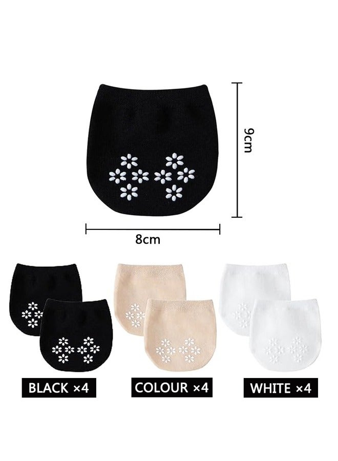 GUSGU 12 Pairs Toe Topper Socks Women Toe Liner Half Socks Non-Slip Cushioned Bottom No Show Toe Cover Half Socks - Image 2