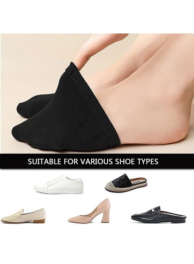 GUSGU 12 Pairs Toe Topper Socks Women Toe Liner Half Socks Non-Slip Cushioned Bottom No Show Toe Cover Half Socks - Image 4