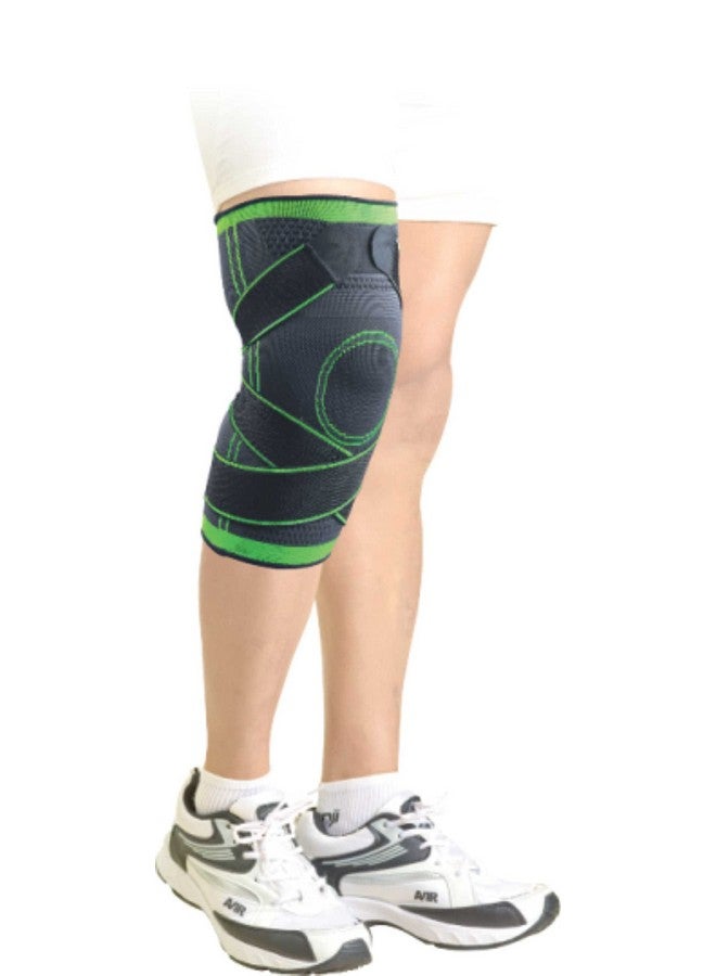 DYNA Nylon Pro Knee Cap Compression & Adjustable Straps For Custom Fit,Injury Prevention,Recovery,Pain Relief,Gym,Crossfit,Meniscus Tear,Acl,Pcl,Arthritis,Suitable Men Women,Large (1 Pc) - Image 1