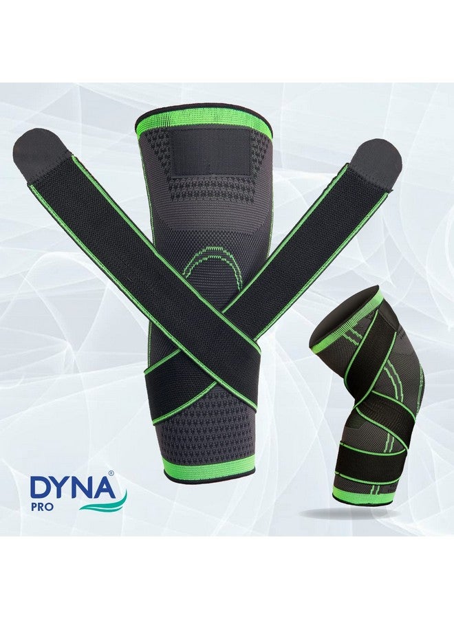 DYNA Nylon Pro Knee Cap Compression & Adjustable Straps For Custom Fit,Injury Prevention,Recovery,Pain Relief,Gym,Crossfit,Meniscus Tear,Acl,Pcl,Arthritis,Suitable Men Women,Large (1 Pc) - Image 2