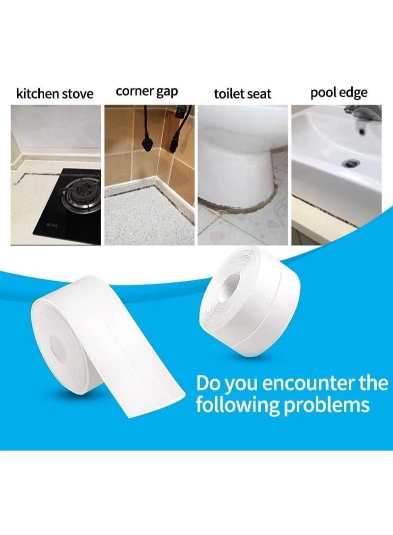 شريط لاصق ذاتي مقاوم للماء، أبيض اللون، 3.8 × 3.2 سم، مناسب للمواد المانعة للتسرب - Image 2