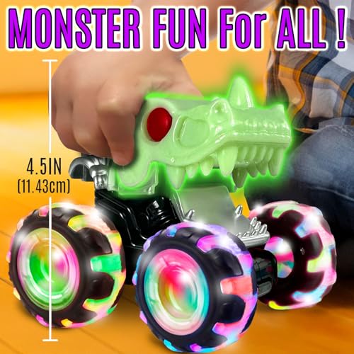 stargo Glow in the Dark Skull Monster Truck Toys Light Up Chomping Pull Back Truck Birthday Gifts for Toddlers Boys Toys Monster Truck Childrens Toys for Kids Boys Girls Ages 35 46 57 48 - Image 5