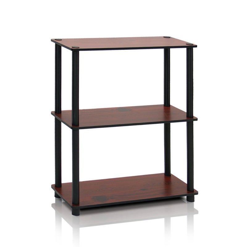 Furinno TurnNTube 3Tier Compact Multipurpose Shelf Display Rack Dark Cherry