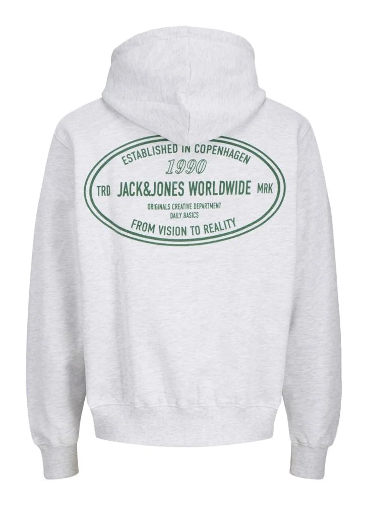 جاك اند جونز Graphic Pullover Hoodie