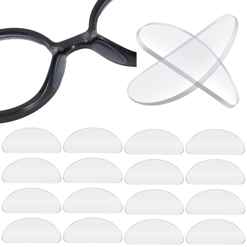 TOODOO TOODOO 18 Pairs Eyeglasses Nose Pads Adhesive Silicone Glasses Replacement Anti Slip Nosepads for Eyeglass Glasses Sunglasses (Transparent, 1mm)  - Image 1