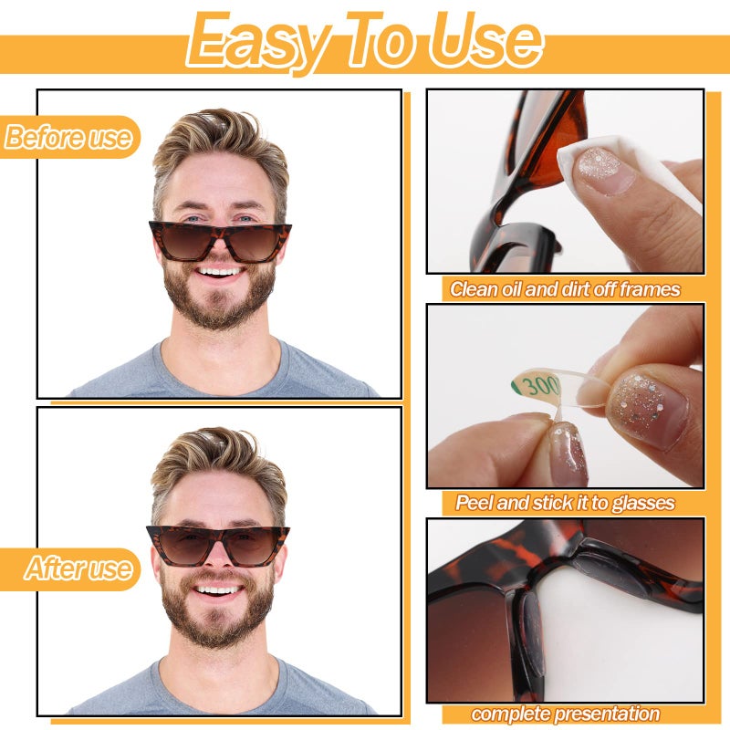 TOODOO TOODOO 18 Pairs Eyeglasses Nose Pads Adhesive Silicone Glasses Replacement Anti Slip Nosepads for Eyeglass Glasses Sunglasses (Transparent, 1mm)  - Image 3