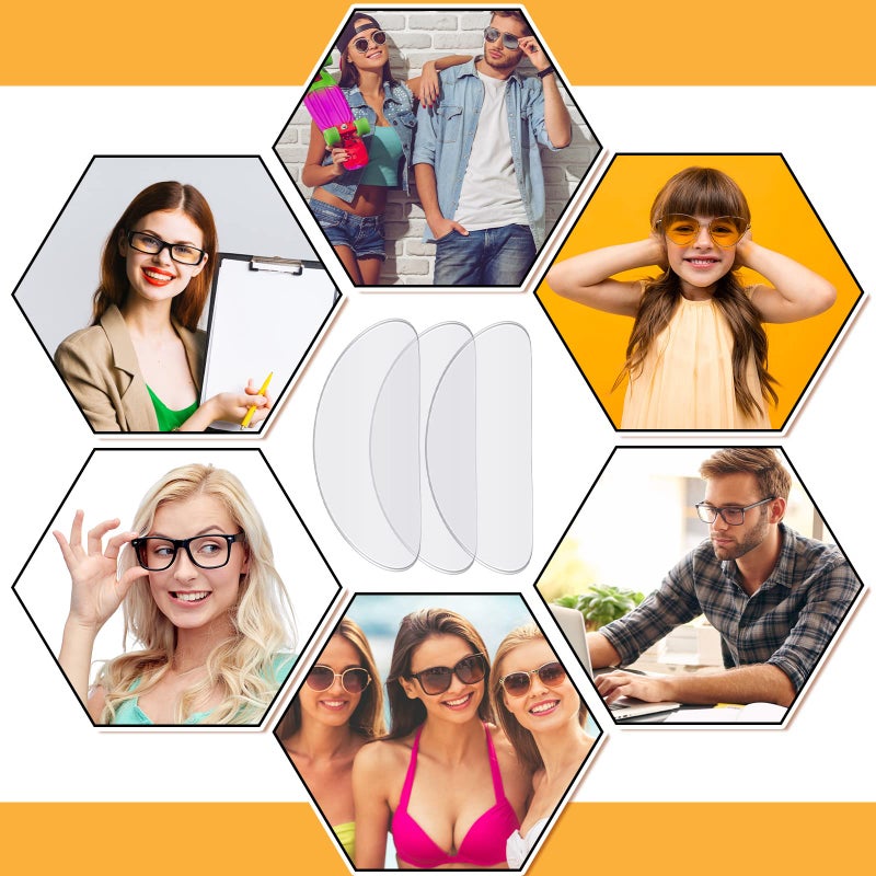 TOODOO TOODOO 18 Pairs Eyeglasses Nose Pads Adhesive Silicone Glasses Replacement Anti Slip Nosepads for Eyeglass Glasses Sunglasses (Transparent, 1mm)  - Image 5