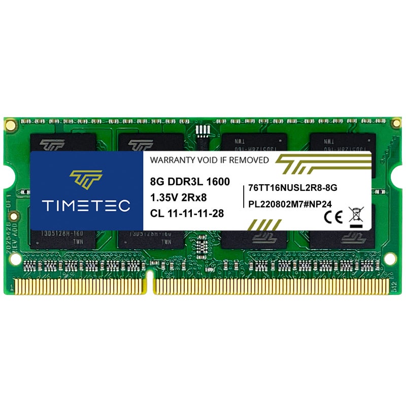 Timetec 8GB DDR3L / DDR3 1600MHz (DDR3L-1600) PC3L-12800 / PC3-12800(PC3L-12800S) Non-ECC Unbuffered 1.35V/1.5V CL11 2Rx8 Dual Rank 204 Pin SODIMM Laptop Notebook PC Computer Memory RAM Module Upgrade - Image 1