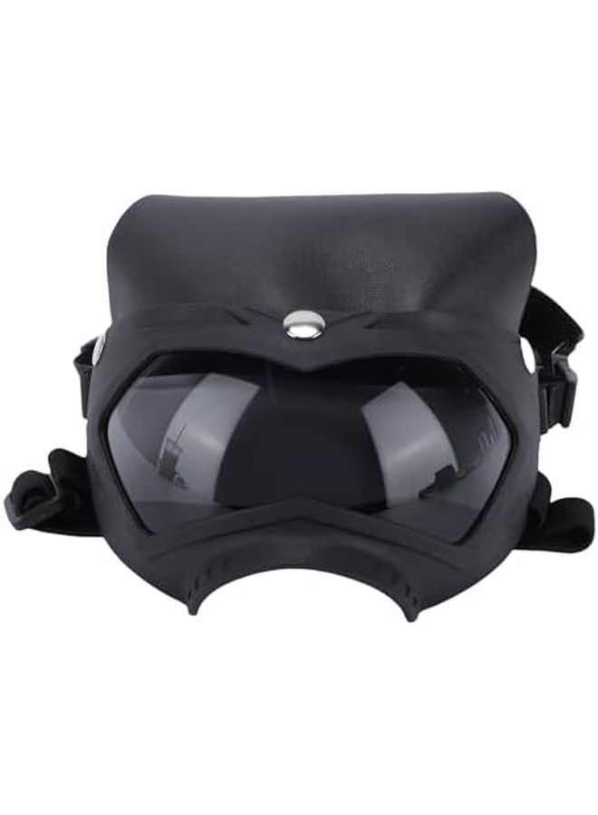 خوذة نظارات للكلاب بإطار أسود وعدسات رمادية، حزام قابل للتعديل لركوب الدراجات والمشي لمسافات طويلة والشاطئ والتزلج - Image 2