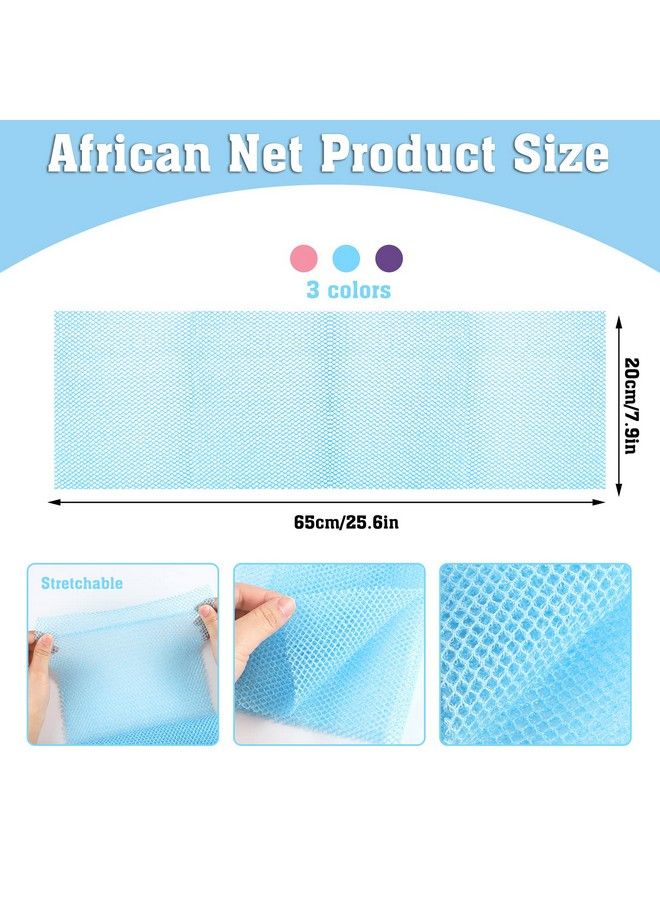 WSICSE 6 Pack African Net Sponge Exfoliating Glove Set 3 Bath Sponge Body Scrubber Back Scrubber And 3 Pairs Exfoliating Gloves For Mothers Day Gifts  - Image 3